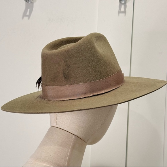 Lovely Bird Verona Antique Wool Feather Hat Medium Brown Festival Boho Coachella main image 12
